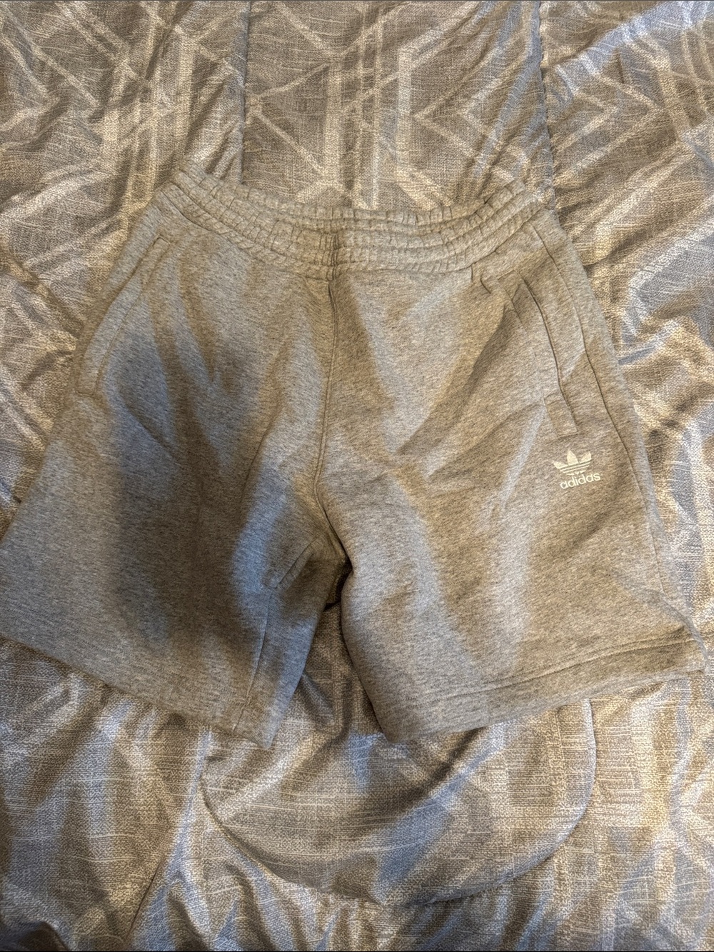adidas Kids Gray Logo Fleece Shorts